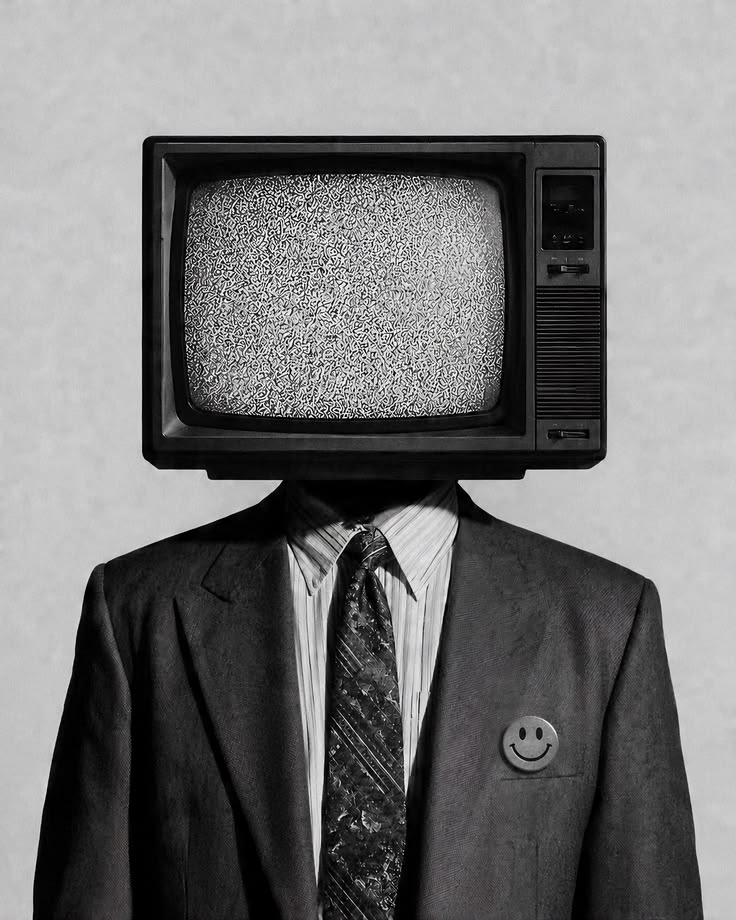 Figure with a television screen for a head, representing machine perception